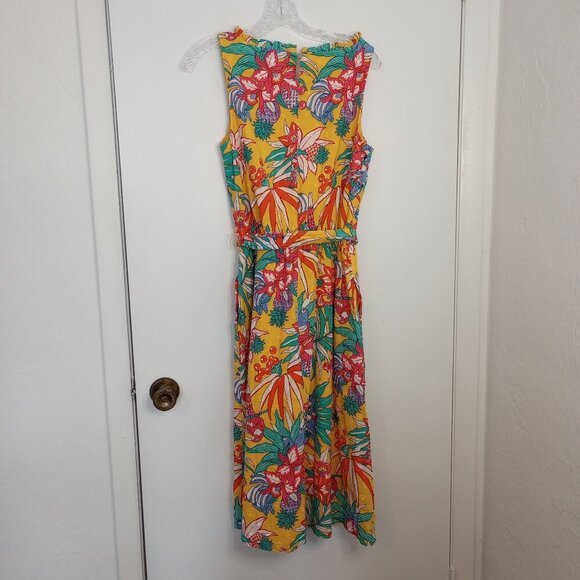Talbots Tropical Birds of Paradise Floral Midi Dress - Picture 11 of 13
